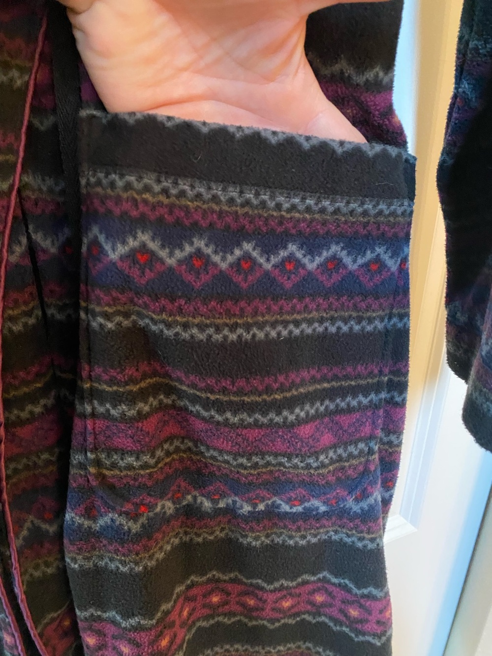 Lauren Ralph Lauren Women's Geometric Southwest Aztec Print Fleece Robe M - Picture 5 of 5